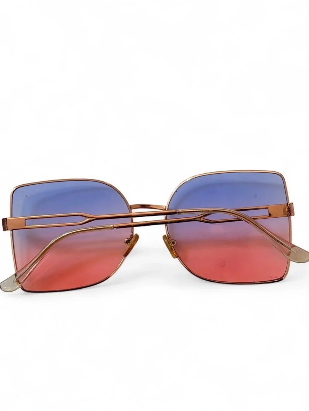 Women's Gradient Pink-Gold Fashion Sunglasses
